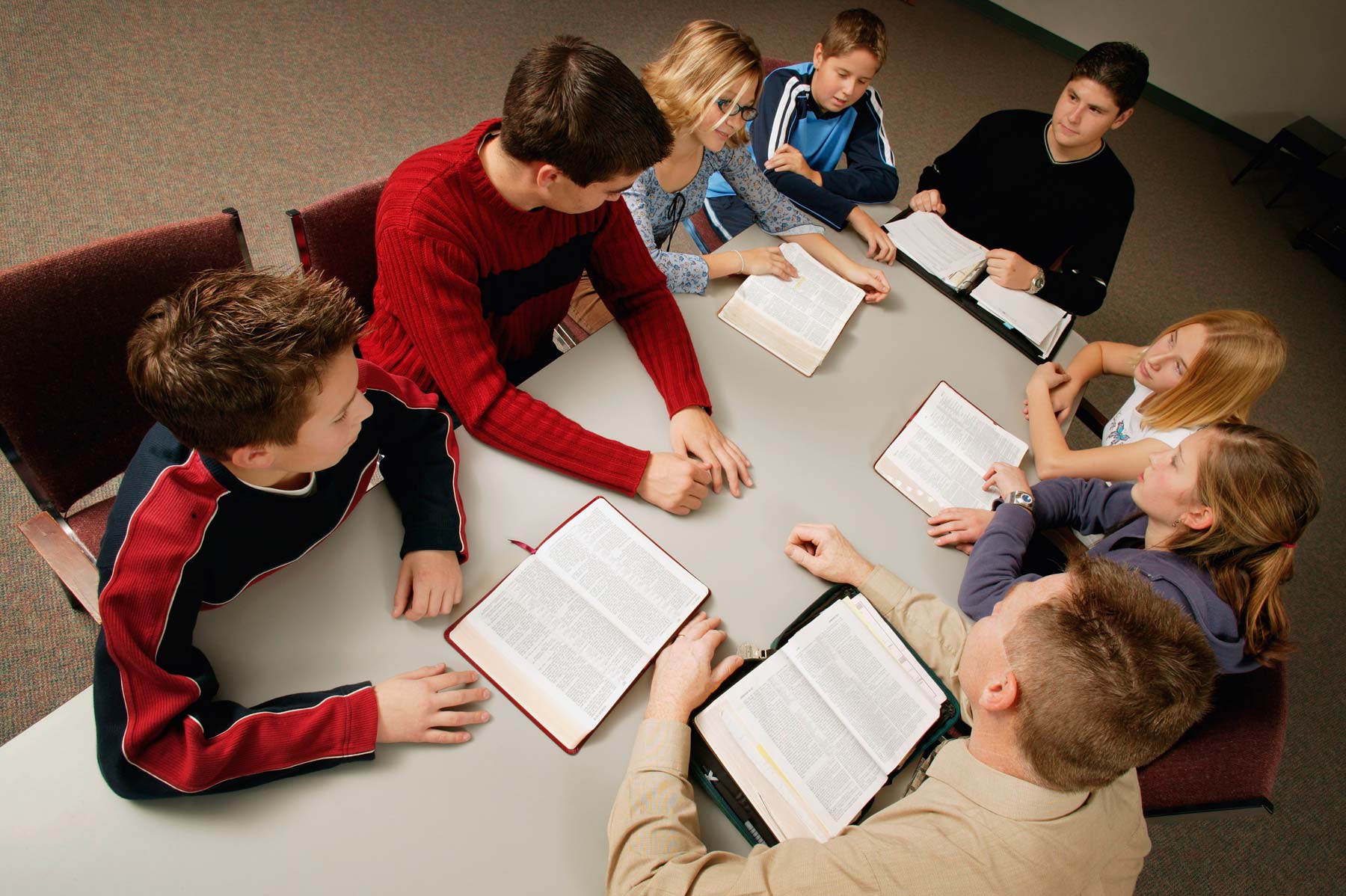 Students studying advanced Biblical Hebrew